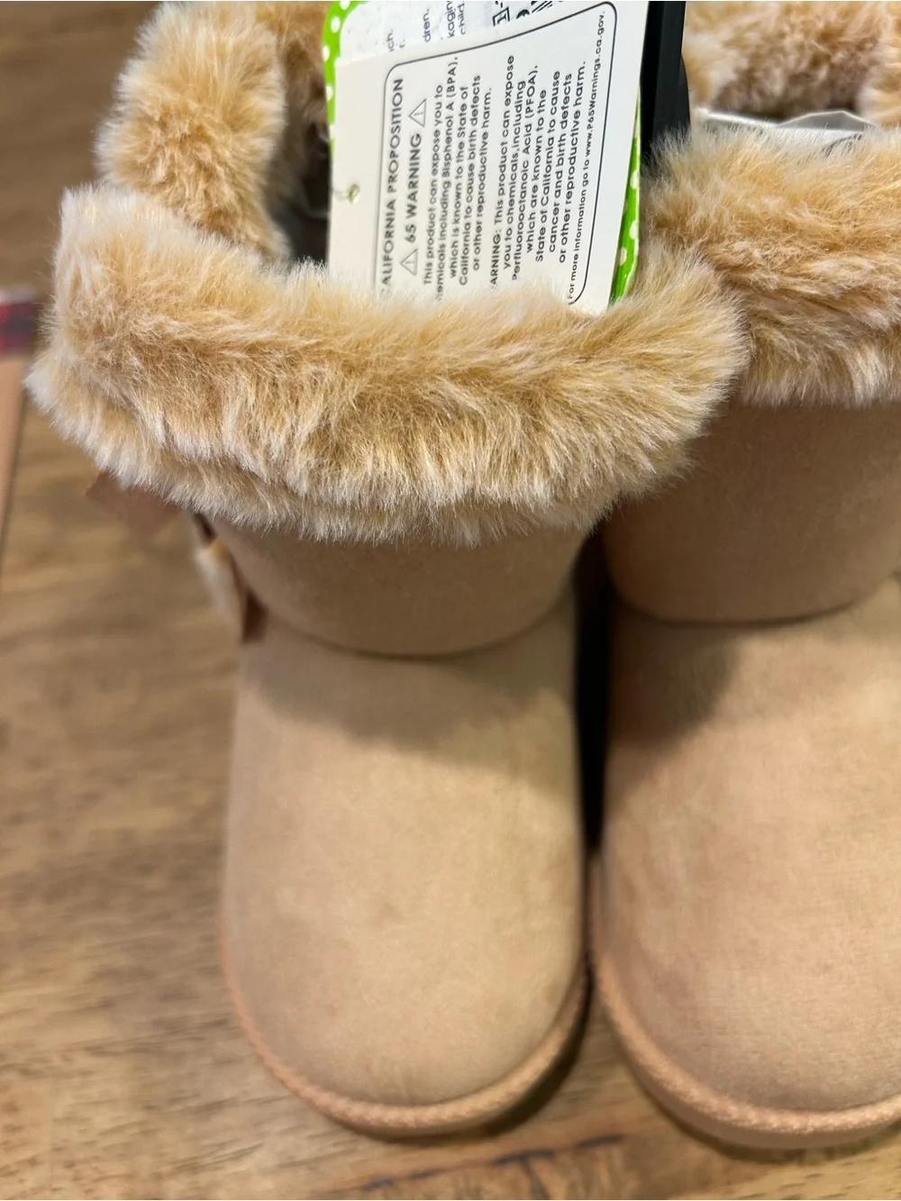 Stepping Stones Kids Faux Fur Lined Winter Boots - Tan